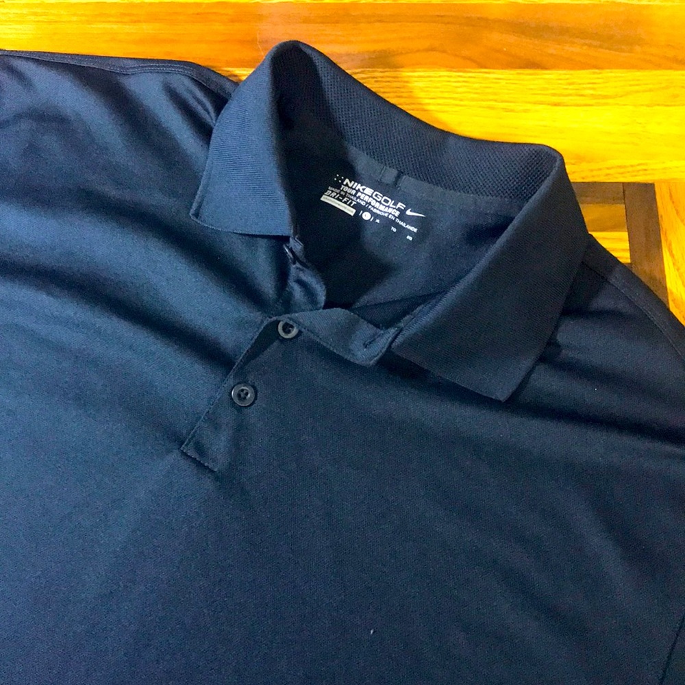 Nike men’s XL black tour performance golf polo EUC